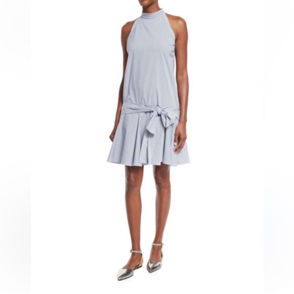 Brunello Cucinelli drop waist Poplin dress Monili Beaded Trim size L